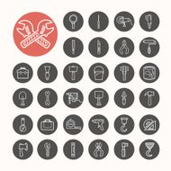 Tools functions Icons set Illustration eps10