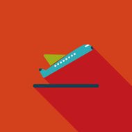 airplane flat icon with long shadow N6