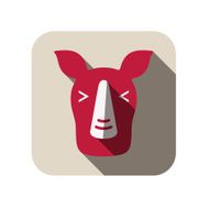 Rhino animal face flat design