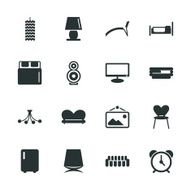 Home Interior Silhouette Icons