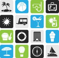 Silhouette Vacation and holiday icons