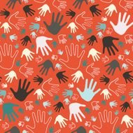 Palm Hand Seamless Vector Pattern N2