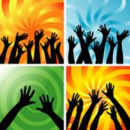 Silhouettes of hands N2