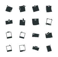 Post-It and Polaroid Photo Silhouette Icons