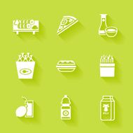 Set of white grocery and food icons N2