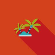 Palm tree flat icon with long shadow N22