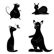 Cartoon animals silhouette N2