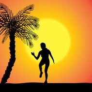 Vector silhouette of woman N516