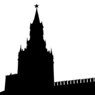 Moscow Russia Kremlin Spasskaya Tower with clock N2