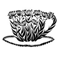 decorative silhouette teacup