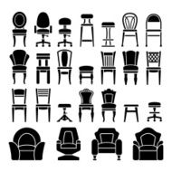 Set icons of chairs