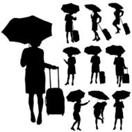 Vector silhouette of a woman N2065