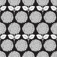 Black Chrysanthemum Flower Seamless Pattern N2