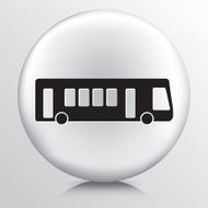 Round White Icon With Silhouette City Bus N2