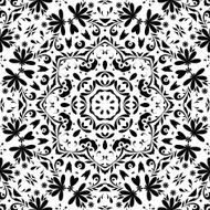 Seamless Outline Floral Pattern N33