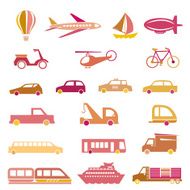 Simple Silhouette Modes Of Transportation Icon Set N4