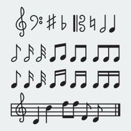 Vector musical notes set