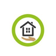 house icon on the palm