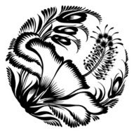 decorative silhouette hibiscus N4