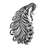 decorative silhouette of a floral paisley N13