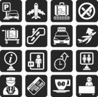 Silhouette Airport and transportation icons N2