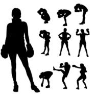 Vector silhouette of a people N349