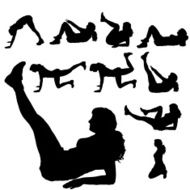 Vector silhouette of a woman N2066