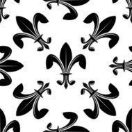 Seamless fleur de lys pattern in black and white