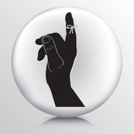 Round Icon With String Tied Around Pointing Up Index Finger N2