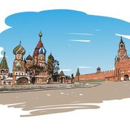 Saint Basil&#039;s Cathedral hand drawn vector illustration N4