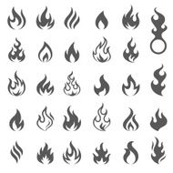 Vector Fire and Flame icon set