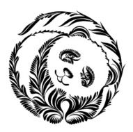decorative silhouette of panda N3
