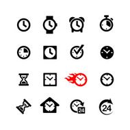 Clocks and time icons set