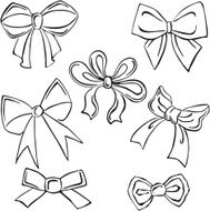 Vector silhouettes of various ribbons