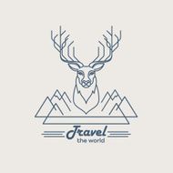 Wild animals Flat line illustration N4