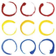 Circular Primary Color Brush Stroke