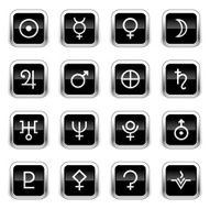 Supergloss Black Icons - Astrology Symbols