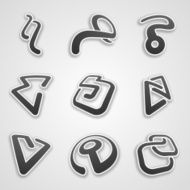Set of abstract design elements