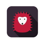hedgehog face flat icon design Animal icons series N2