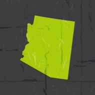 Detailed map of Arizona state grunge style