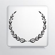 Square Icon With Olive Branches Wreath N4