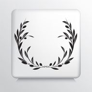 Square Icon With Olive Branches Wreath N5