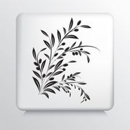 Square Icon With Olive Branch N11