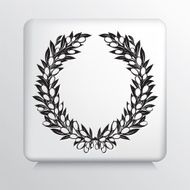 Square Icon With Olive Branches Wreath N6