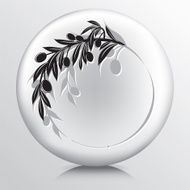 Round Icon With Olive Branches Wreath N7