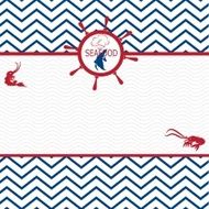 seafood menu on shevron background N2