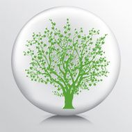 Round Environment Icon With Cherry Blossom Tree