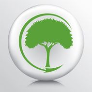 Round Environment Icon With Tree And Recycling Arrow