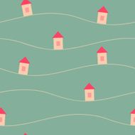 Seamless pattern with houses N23