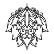 Beautiful Decorative Flower with Leaves (Vector) N35
